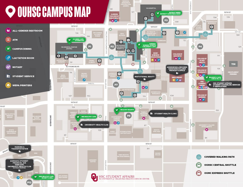 Map of OU Health Sciences in OKC