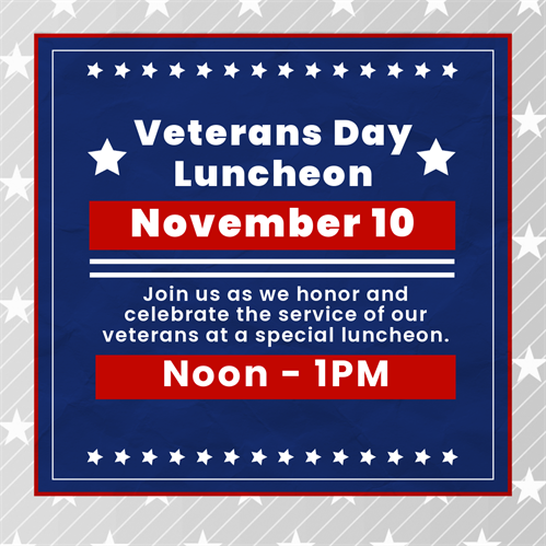 You're Invited: Veterans Day Luncheon 🇺🇸