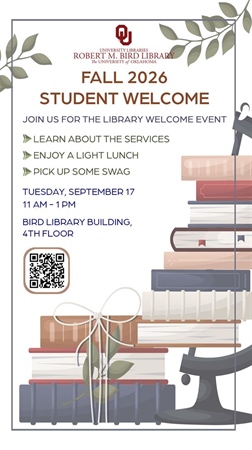 Fall 2026 Student Welcome Event  at the Bird Library